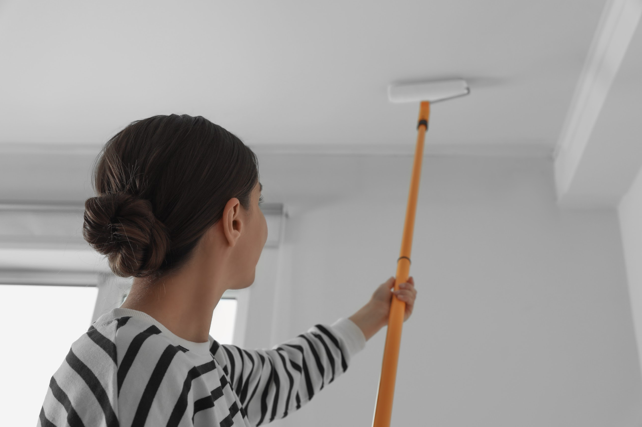person painting ceiling